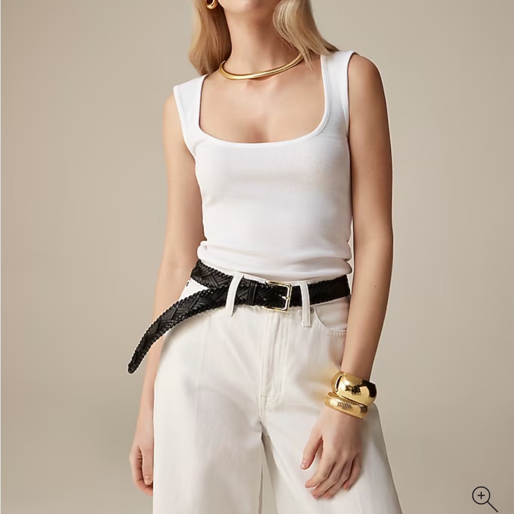 J. Crew White Fitted Sleeveless Tank Top